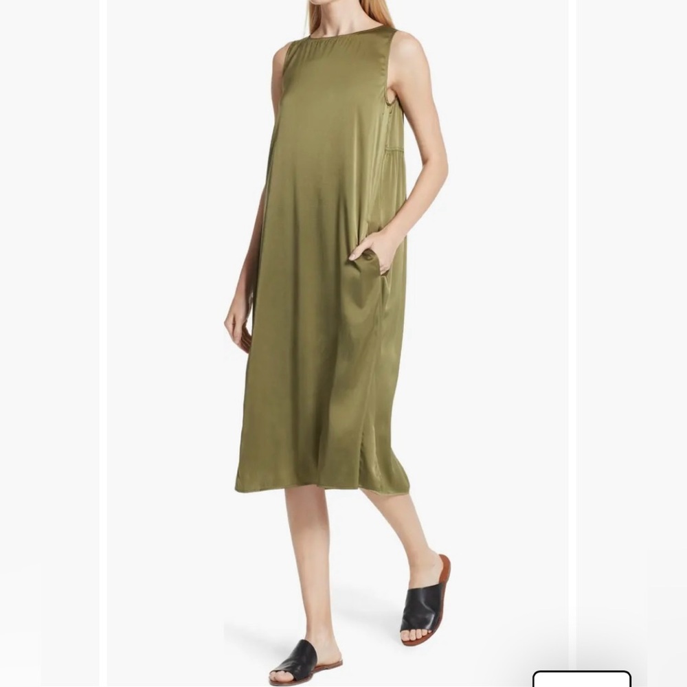 Eileen Fisher Sage Green Midi Dress